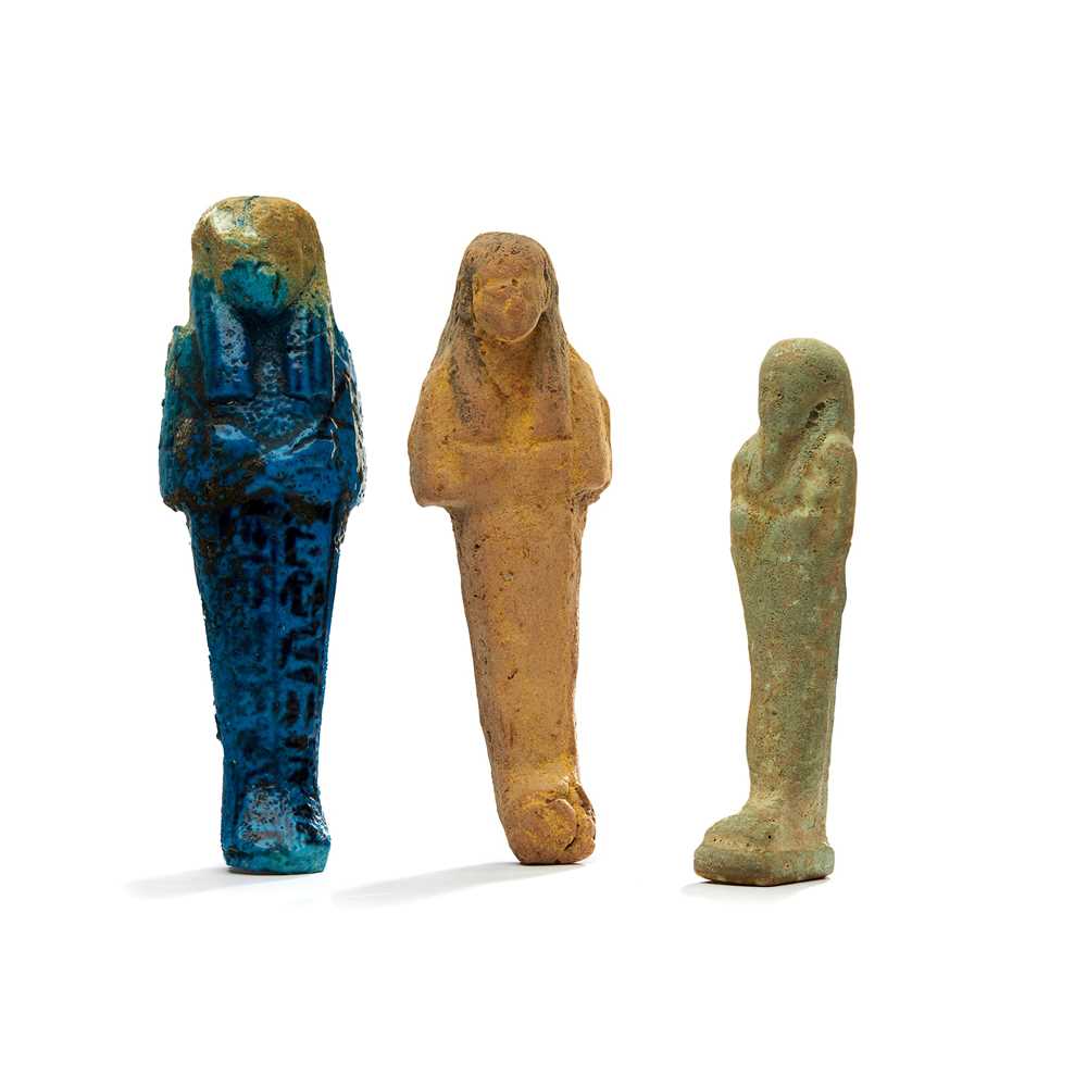 Lot 114 - THREE ANCIENT EGYPTIAN USHABTIS