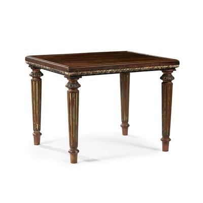 Lot 40 - GEORGE III ROSEWOOD, PARCEL GILT, EBONISED AND PAINTED CENTRE TABLE