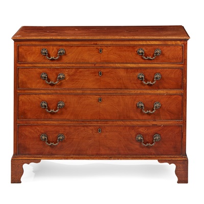 Lot 45 - GEORGE III MAHOGANY CHEST OF DRAWERS
