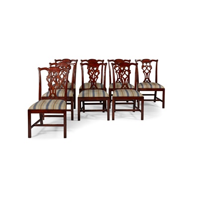 Lot 54 - SET OF SIXTEEN GEORGE III STYLE MAHOGANY DINING SIDE CHAIRS