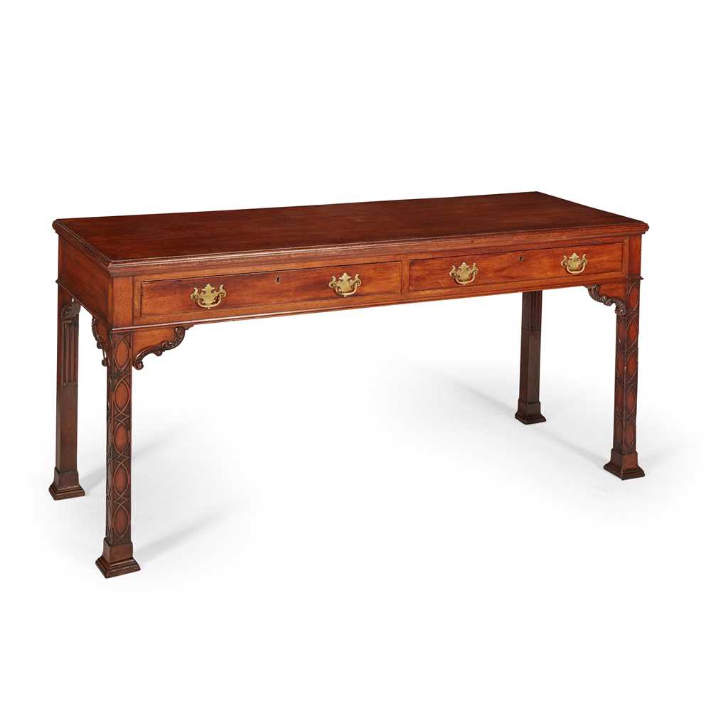 Lot 63 - CHIPPENDALE REVIVAL MAHOGANY SIDE TABLE