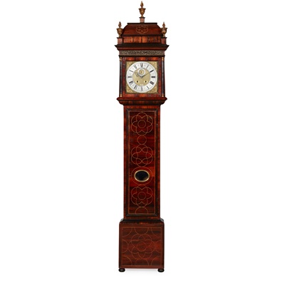Lot 66 - WILLIAM AND MARY ROSEWOOD, EBONY, AND BOXWOOD MONTH-GOING LONGCASE CLOCK, ANDREW BROUN [BROWN], EDINBURGH