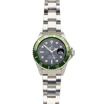 Lot 158 - Rolex: a 'Kermit' stainless steel wrist watch