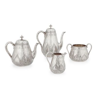 Lot 56 - A Victorian matched four-piece tea and coffee service