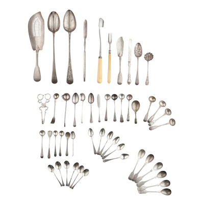 Lot 123 - A collection of George III flatware