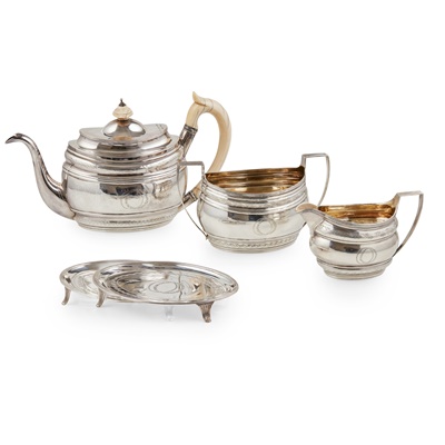 Lot 71 - A George IV matched four piece tea service