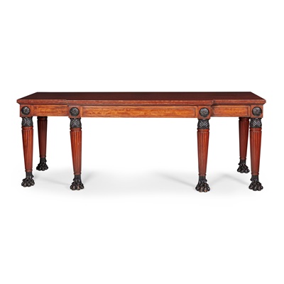 Lot 476 - LARGE REGENCY MAHOGANY AND EBONISED BREAKFRONT SERVING TABLE