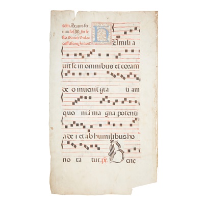 Lot 304 - Liturgical music manuscript on vellum