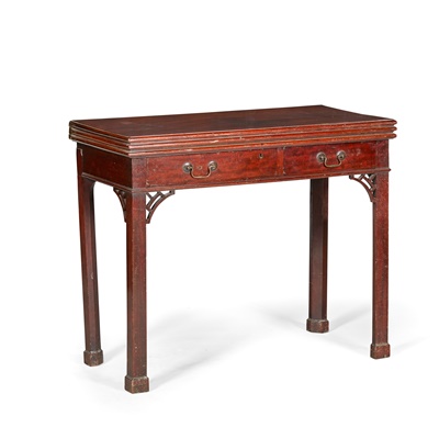 Lot 4 - GEORGE II MAHOGANY GAMES AND CARD TABLE