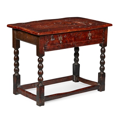 Lot 64 - WILLIAM AND MARY OAK AND ELM SIDE TABLE