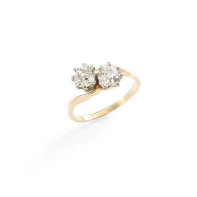 Lot 235 - A two-stone diamond ring