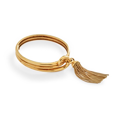 Lot 192 - A French 18ct gold bangle, possibly by Andre Vassort