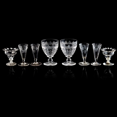 Lot 105 - GROUP OF GEORGIAN AND REGENCY GLASS