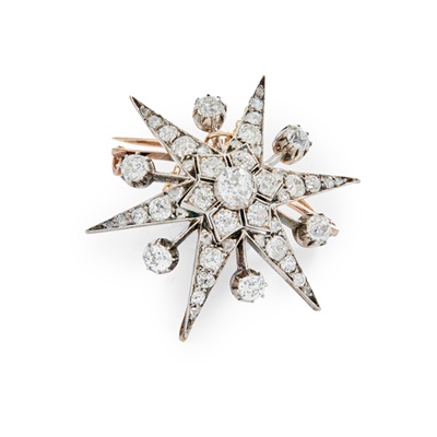 Lot 178 - A diamond star brooch