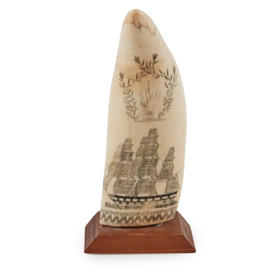 Lot 300 - SCRIMSHAW WHALE'S TOOTH