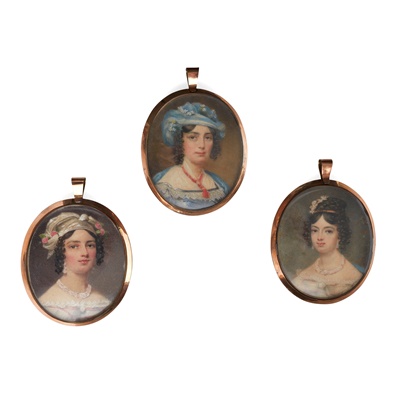 Lot 139 - Three early 19th-Century Continental framed miniatures