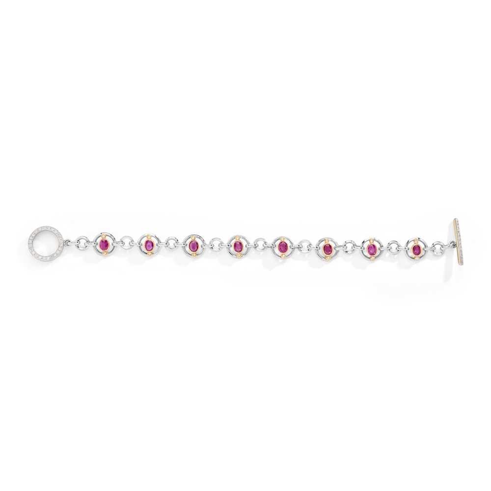 Lot 83 - A ruby and diamond bracelet