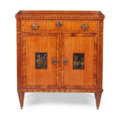 Lot 525 - DUTCH NEOCLASSICAL SATINWOOD AND JAPANNED SIDE CABINET