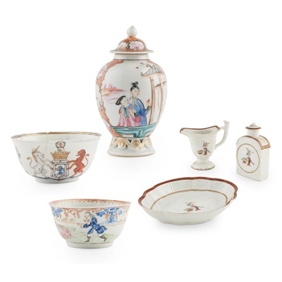 Lot 217 - GROUP OF SIX FAMILLE ROSE WARES