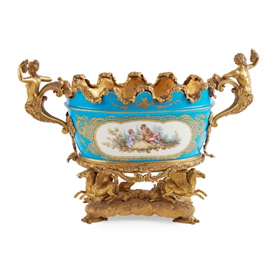 Lot 509 - SÈVRES STYLE PORCELAIN AND GILT METAL MOUNTED MONTEITH
