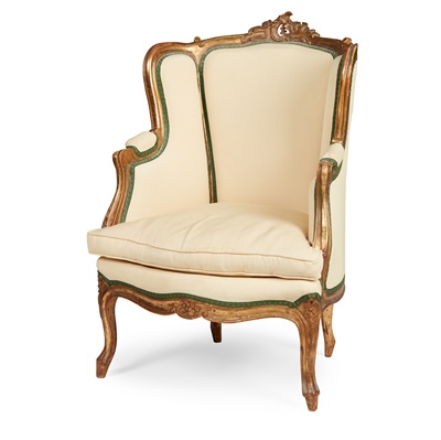 Lot 512 - FRENCH GILTWOOD AND PAINTED BERGERE
