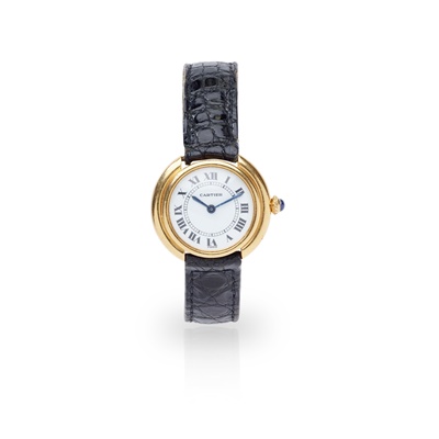 Lot 170 - Cartier: an oval-cased wrist watch