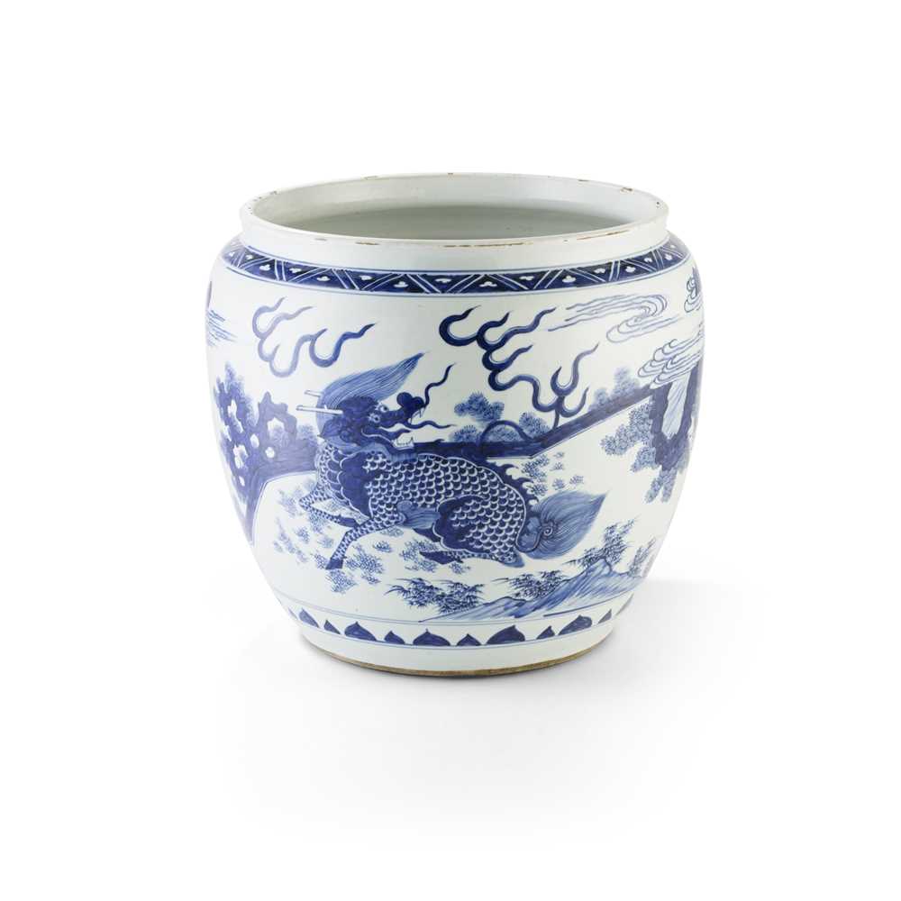 Lot 138 - BLUE AND WHITE 'QILIN AND PHOENIX' BASIN