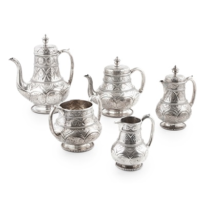 Lot 76 - A Victorian matched five-piece tea and coffee service