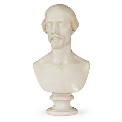 Lot 315 - WHITE STATUARY MARBLE BUST OF A GENTLEMAN