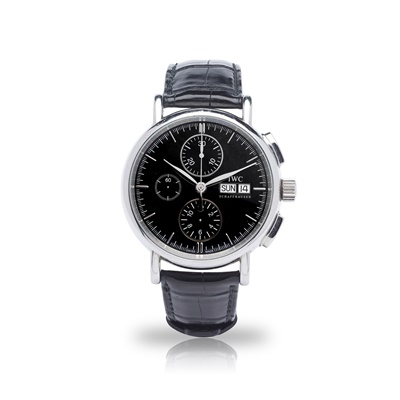 Lot 151 - IWC: a chronograph wrist watch