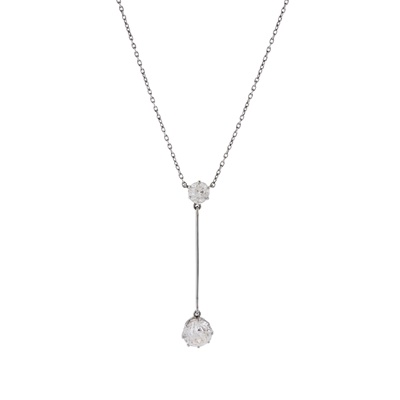 Lot 49 - A diamond two-stone pendant