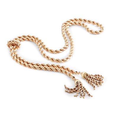 Lot 145 - A rope-twist tassel necklace