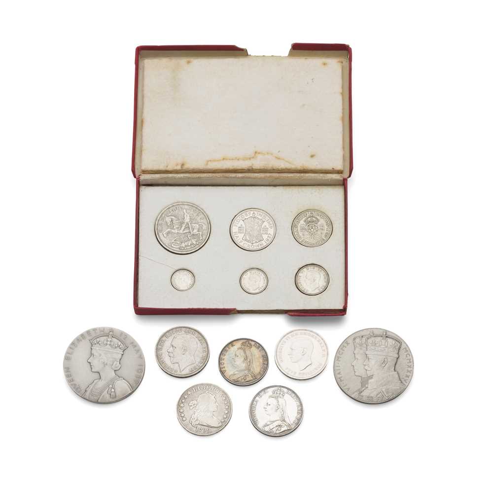 Lot 118 - A group of silver coins and coronation medals