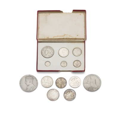 Lot 118 - A group of silver coins and coronation medals