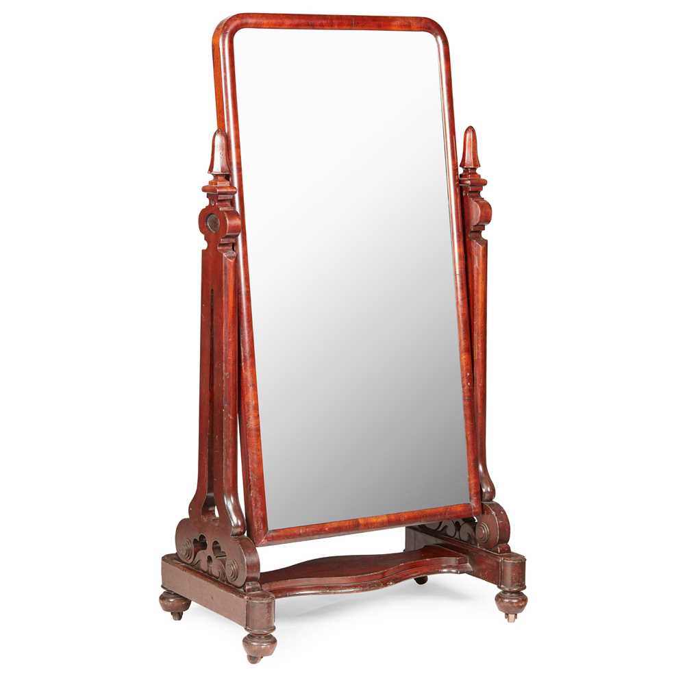 Lot 285 - WILLIAM IV MAHOGANY DOUBLE-SIDED CHEVAL MIRROR