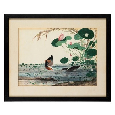 Lot 89 - FINE GROUP OF FOUR CHINESE SCHOOL GOUACHE ON PAPER PAINTINGS