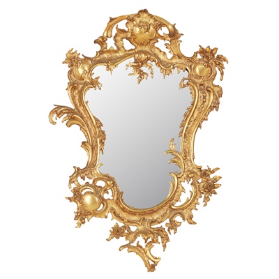 Lot 505 - FRENCH ROCOCO STYLE GILT METAL MIRROR