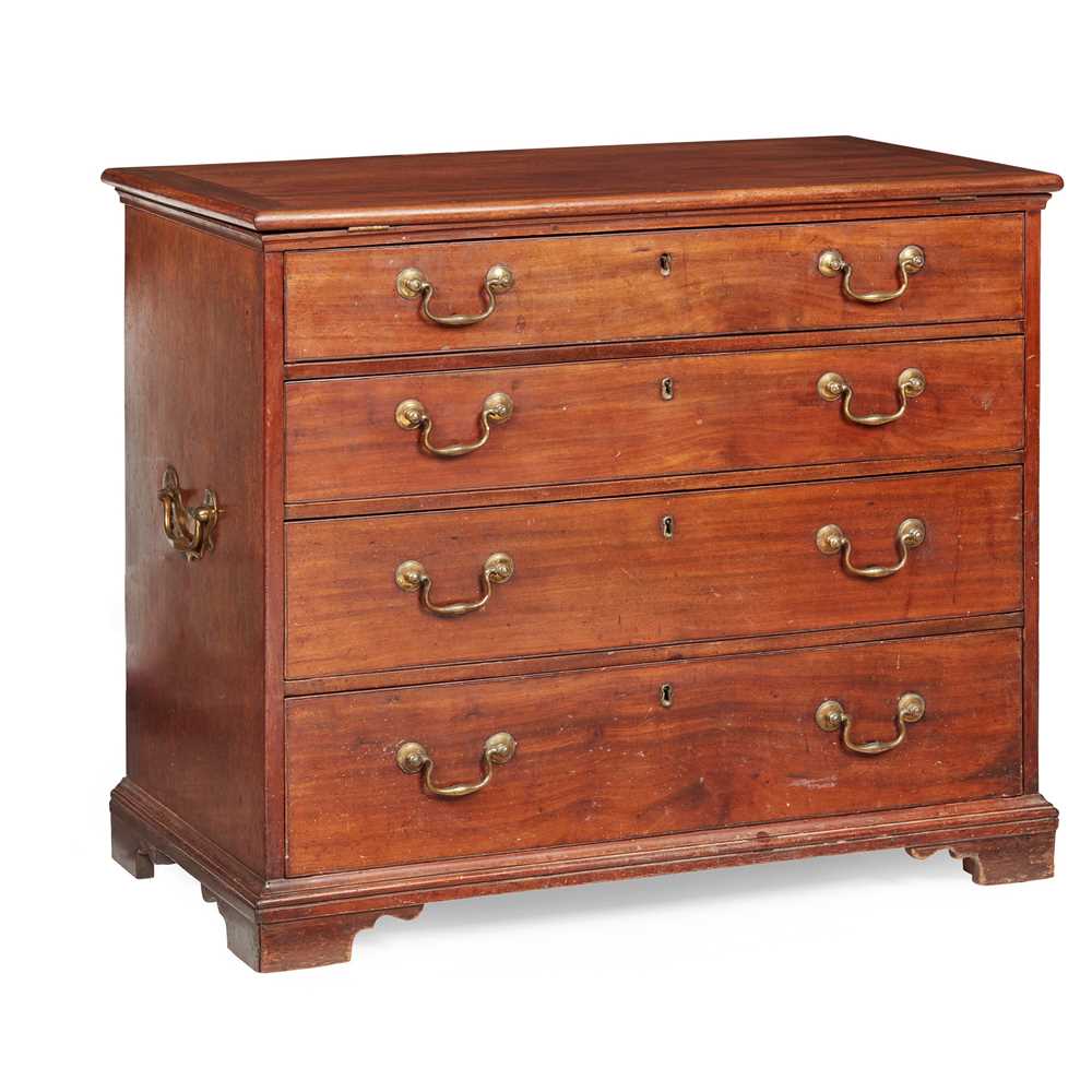 Lot 62 - GEORGE III MAHOGANY ARCHITECT'S CHEST OF DRAWERS