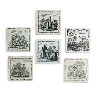 Lot 74 - COLLECTION OF LIVERPOOL DELFT SADLER PRINTED TILES