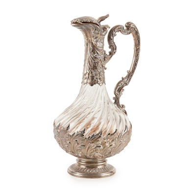 Lot 4 - A 19th-century French silver mounted claret jug
