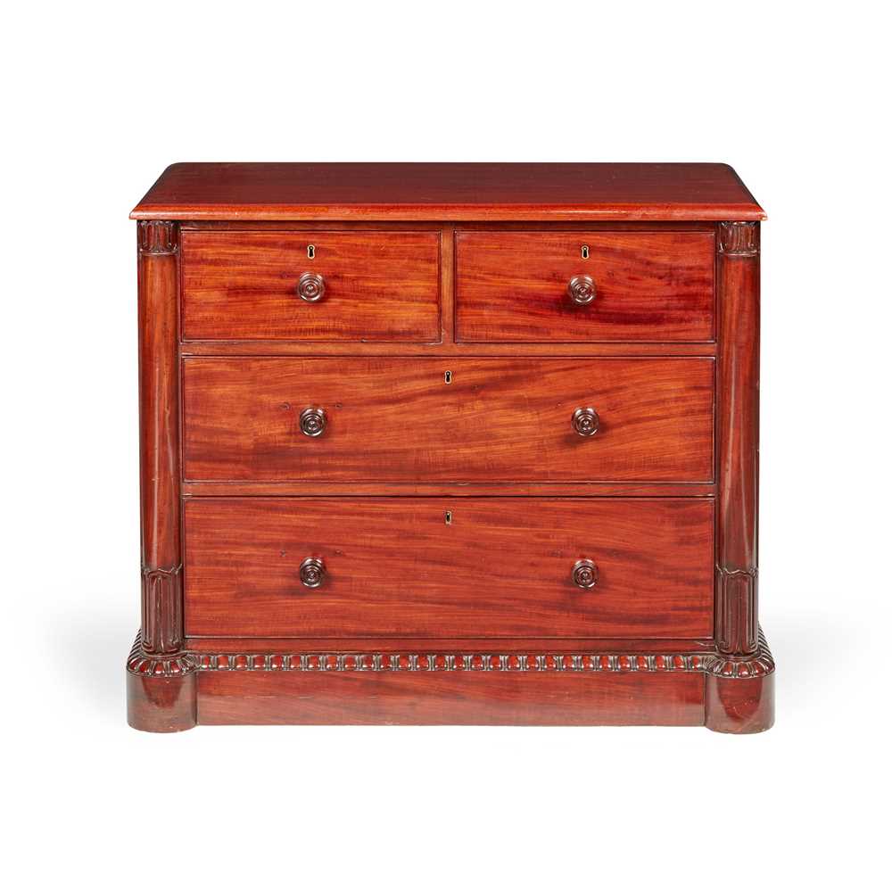 Lot 331 - EARLY VICTORIAN MAHOGANY CHEST OF DRAWERS, A. SOLOMON