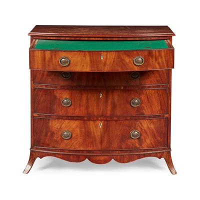Lot 130 - LATE GEORGE III MAHOGANY BOWFRONT CHEST OF DRAWERS