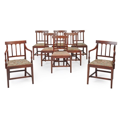 Lot 147 - SET OF EIGHT GEORGE III MAHOGANY DINING CHAIRS