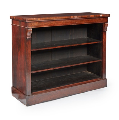 Lot 243 - WILLIAM IV ROSEWOOD LOW OPEN BOOKCASE