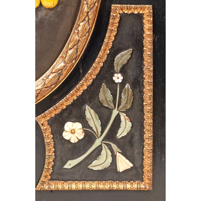 Lot 320 - VICTORIAN EBONISED, PIETRA DURA, AND GILT METAL MOUNTED SIDE CABINET