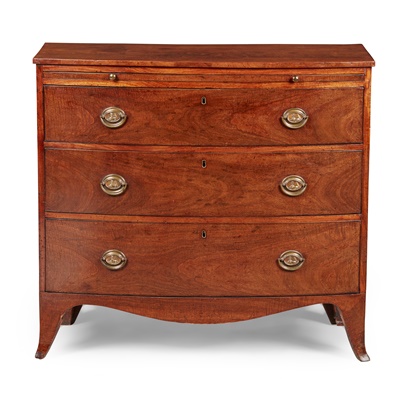 Lot 115 - LATE GEORGE III MAHOGANY BOWFRONT CHEST OF DRAWERS