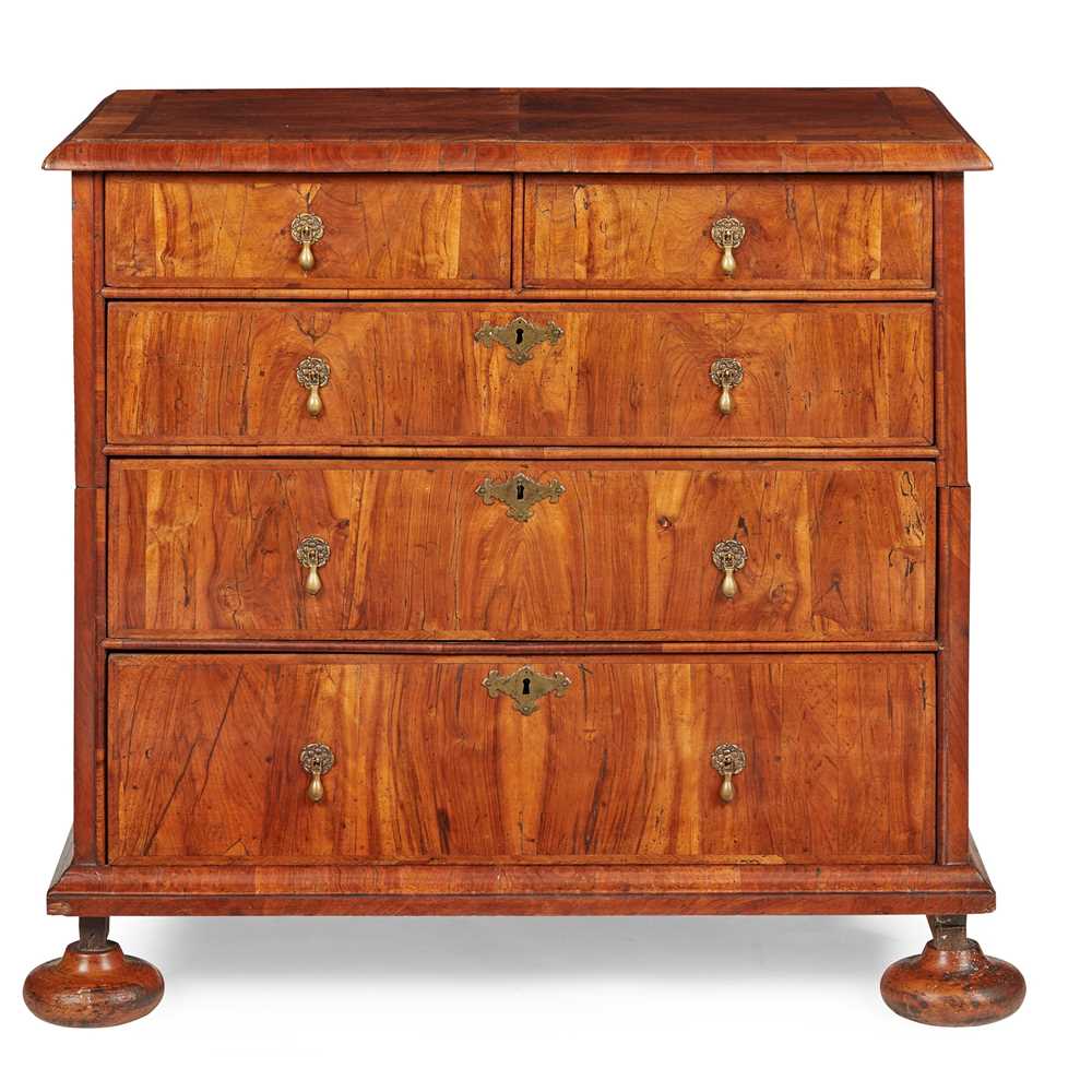 Lot 25 - GEORGE I WALNUT CHEST OF DRAWERS, POSSIBLY CHANNEL ISLANDS