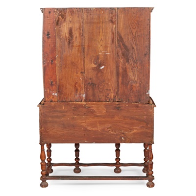 Lot 22 - QUEEN ANNE ELM AND INLAID CHEST-ON-STAND