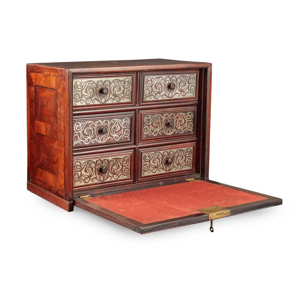 Lot 10 - WILLIAM AND MARY KINGWOOD AND STEEL TABLE CABINET
