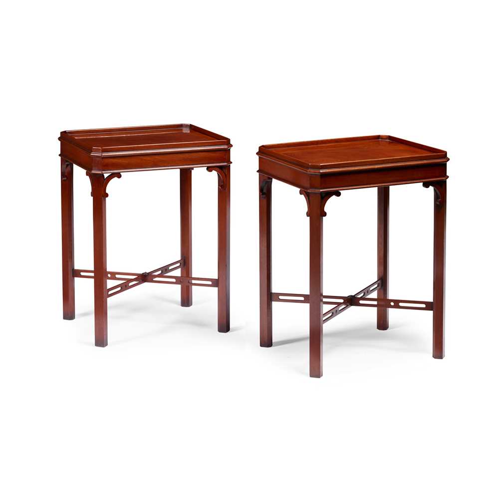 Lot 391 - PAIR OF GEORGIAN STYLE MAHOGANY OCCASIONAL TABLES, PROBABLY ARTHUR BRETT OF NORWICH